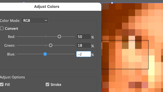 mosaic illustrator adjust color