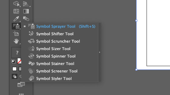 symbol sprayer tools found in the Illustrator toolbar