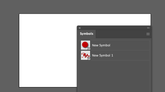 group of symbols saved to the symbols panel for the splatter