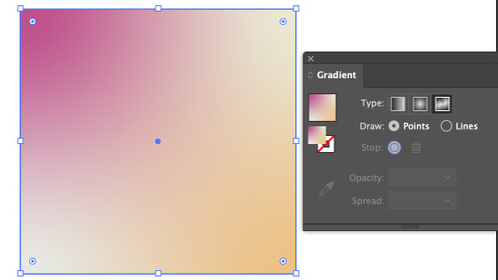 freeform gradient panel and rectangle