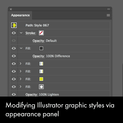 modifying illustrator graphic styles
