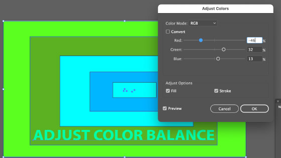 adjust color balance and going green