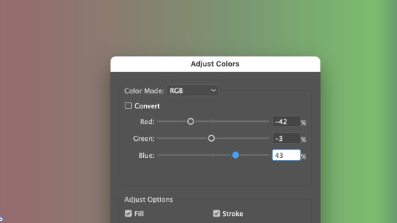 color adjust balance and gradients
