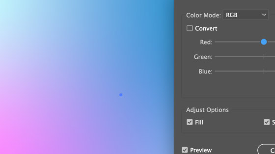 color adjust balance and gradient freeform