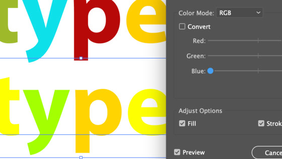 color adjust balance and Illustrator pattern editor