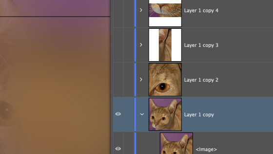 blurring effect added to crop in Illustrator cat