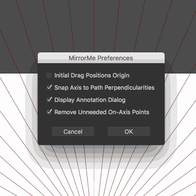mirrorme panel options for Adobe Illustrator
