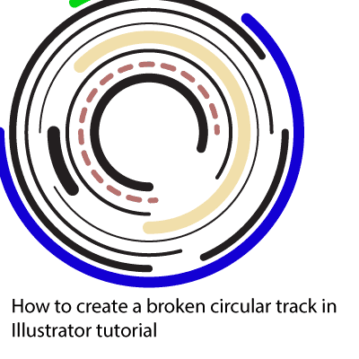 broken circular track for Adobe Illustrator using polar grid