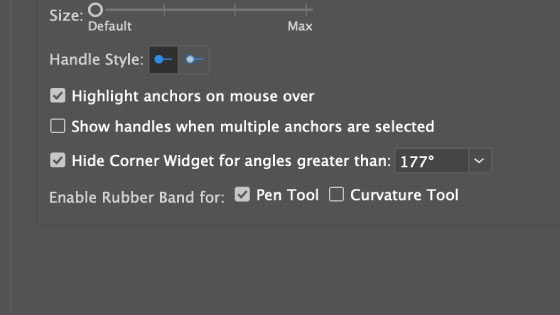 curvature tool and the rubber band setting in the Illustrator preferences