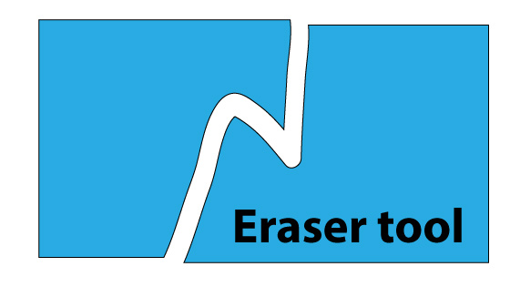 eraser tool through a rectangle shape in Illustrator tool