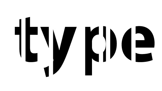 eraser tool applied to expanded type