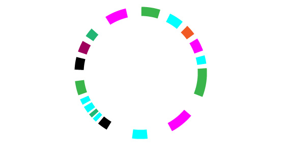 path eraser applied to a circle and colorful fragments of paths
