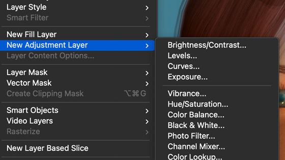 adjustment layers