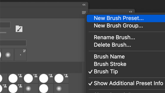 define brushes new brush preset command