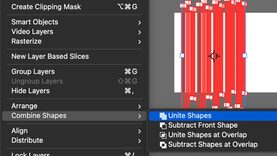 line brushes and combine and unite the shapes