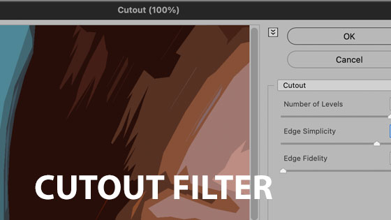 cutout filter basic effect in Photoshop