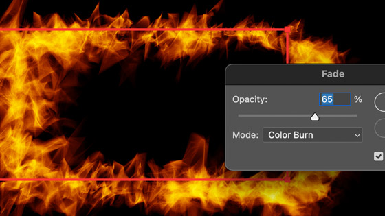 flame filter color burn
