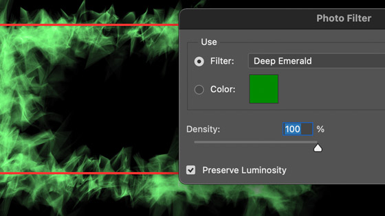 flame filter green