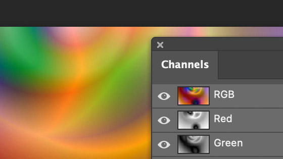 glass filter in channels in Photoshop to create all kinds of color mixes