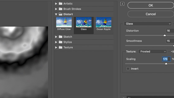 glass filter settings