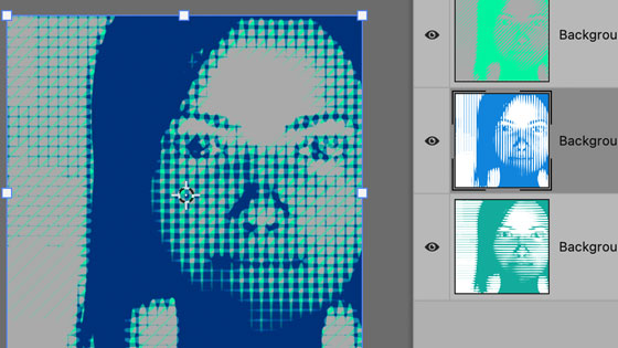halftone pattern filter color combo