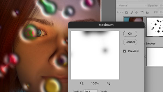 maximum filter and masks and combining with styles and layers etc