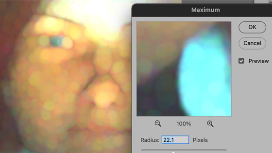 noise effect added to maximum filter