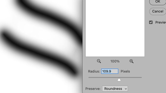 maximum filter applied to brushes to reduce the size in seconds