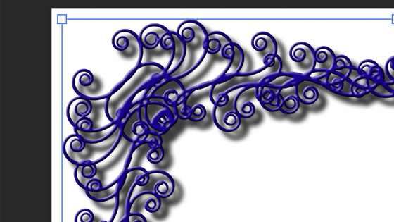 picture frame curly edge design with drop shadow