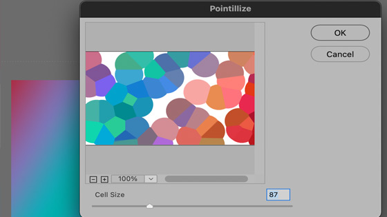 pointillize filter menu command in the pixelate category