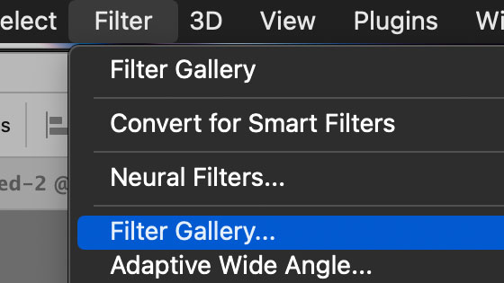 texturizer filter Photoshop menu command via the filter gallery
