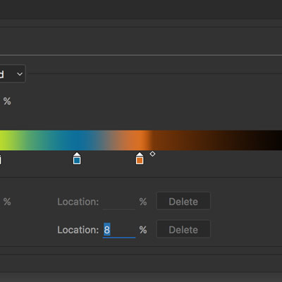 midpoint for new create gradient in Photoshop