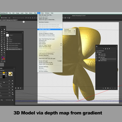 3D model via depth maps and photoshop gradients