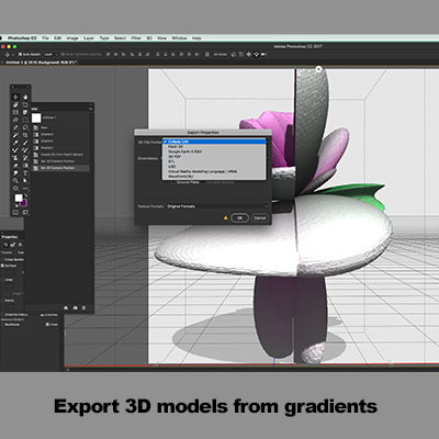 export of 3D models from Photoshop