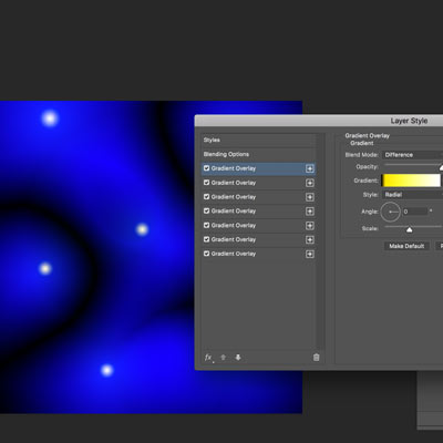 bubbles and multiple gradients in Photoshop layer styles