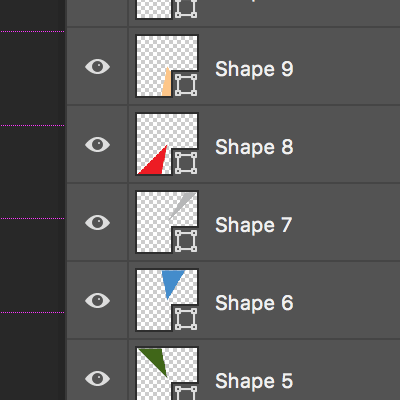 layer panel for the triangle color pattern