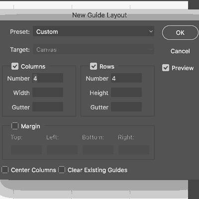 random color grid view guidelines