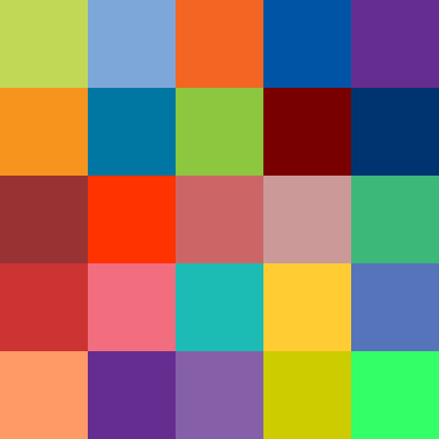 random color grid in Photoshop 5 x 5
