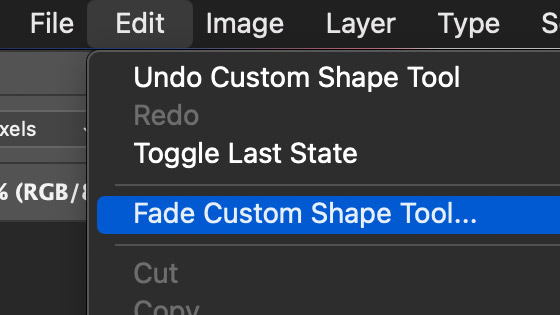 fade command in Photoshop shapes blending