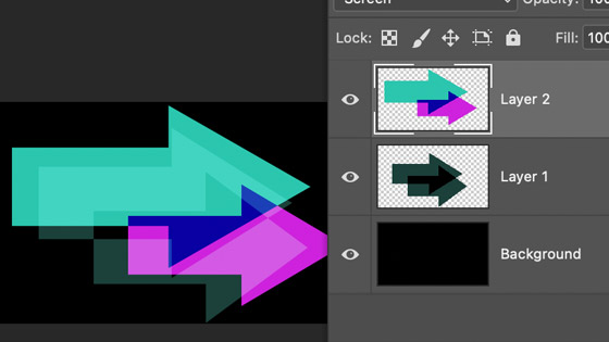 shapes blending pixel layers