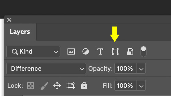 shapes filter in the layers panel