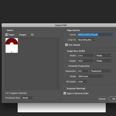 how to open / place a PDF document in Photoshop