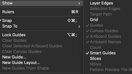 shapes guide option