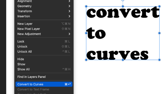 text to curves