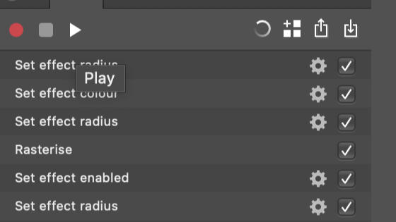 play button on the macro panel