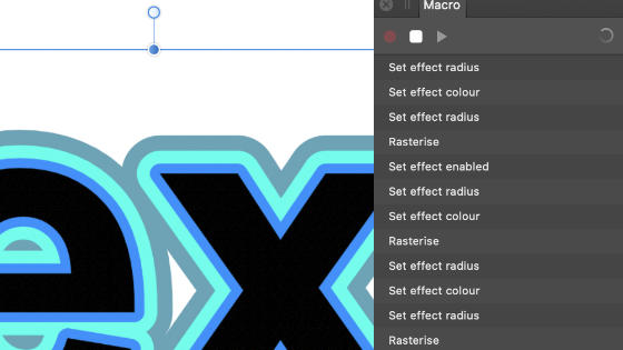 contour text macro recording outline