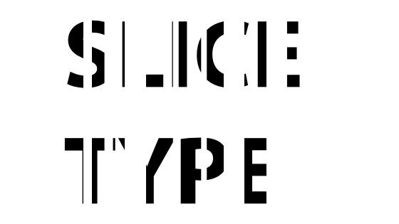 slice text effect in affinity photo with gaps between the converted text desig