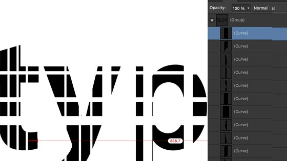 slicing text gaps in text