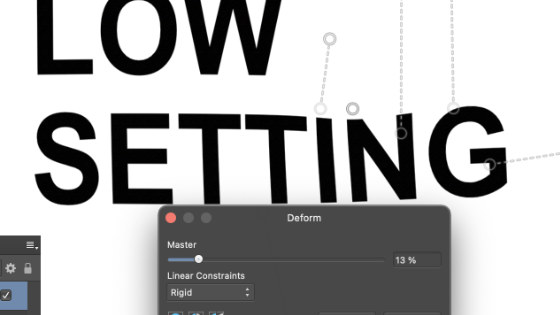deform low setting for subtle movement of the pixels