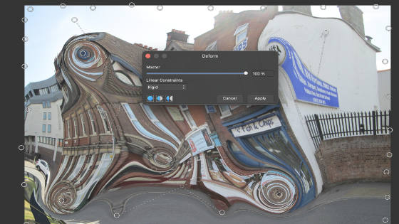 deform filter pins around the entire image to stop movement of the edge